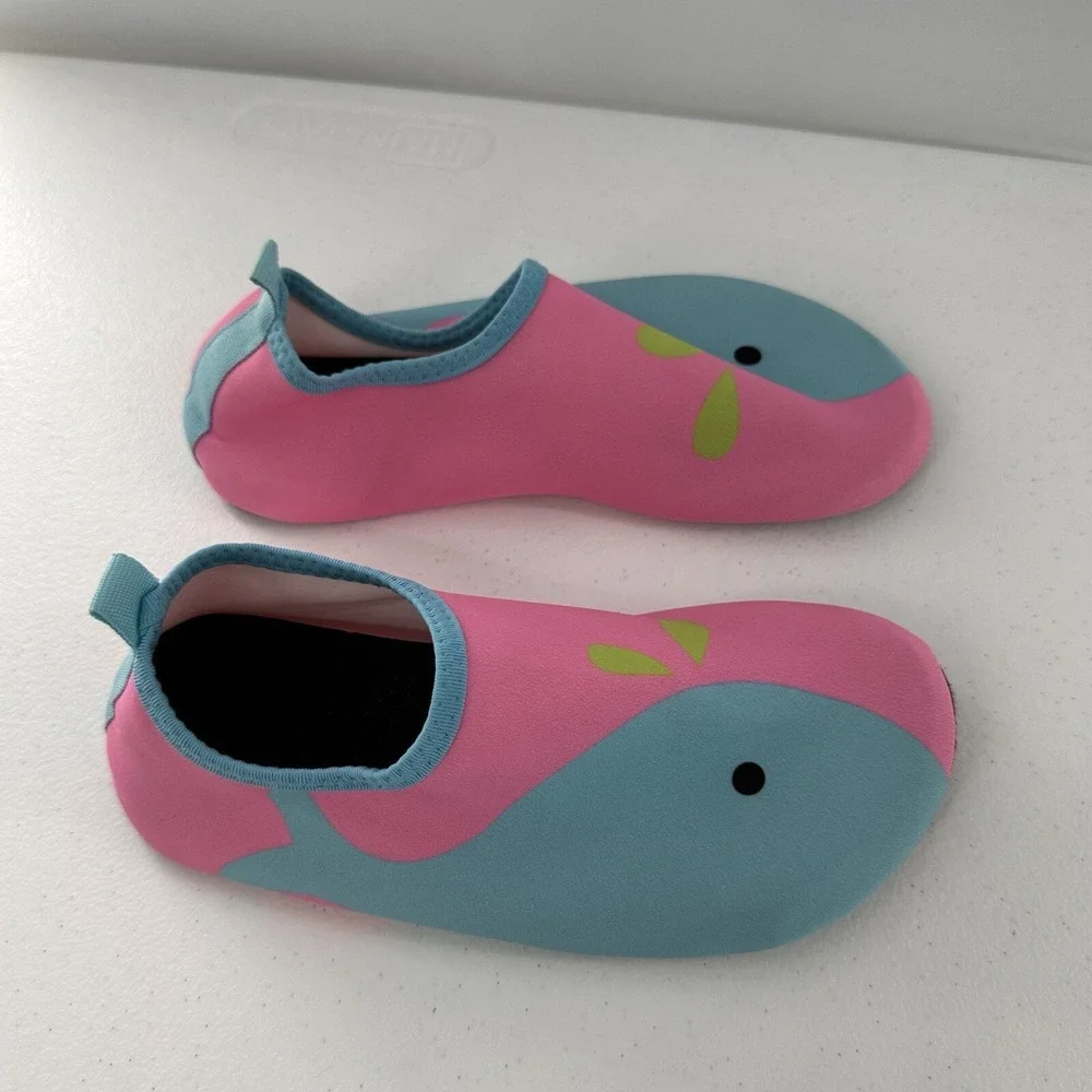 Water Swim Shoes 2-3 Girls‎ Youth pink blue whale lake sports outdoor 8.5